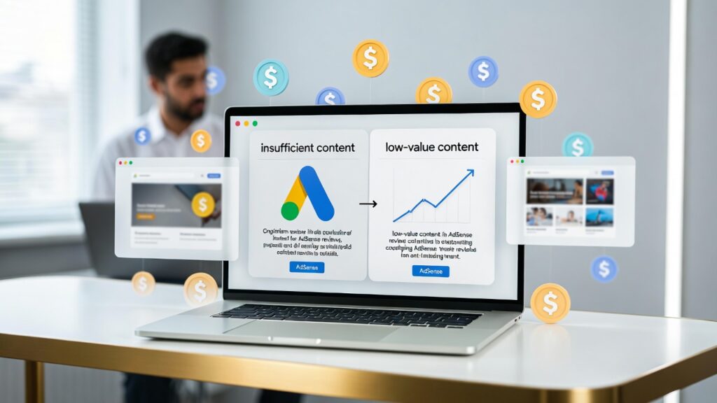 الفرق بين “محتوى غير كافٍ” و”محتوى منخفض القيمة” في مراجعة AdSense