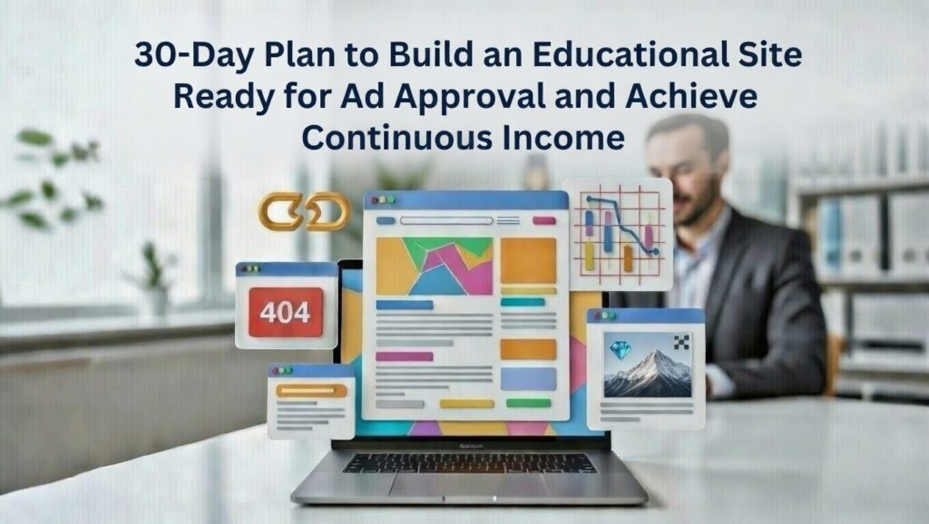 خطة 30 يوم لبناء موقع تعليمي جاهز للقبول الإعلاني وتحقيق مصدر دخل مستمر